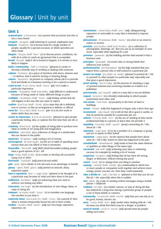 English business glossary